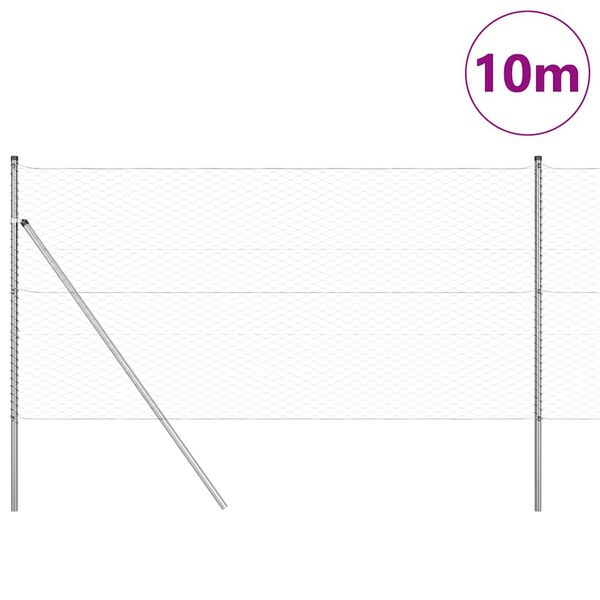 vidaXL Gjerdep&aring;le s&oslash;lv 10 x 1 m (36 mm mesh) St&aring;l