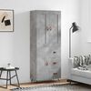 vidaXL Highboard betonggr&aring; 69,5x34x180 cm konstruert tre