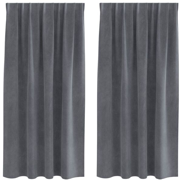 vidaXL Blendingsgardiner 2 pcs Lysegr&aring; 140 x 175 cm Fl&oslash;yel