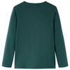 T-skjorte for barn lange ermer mørkegrønn 128