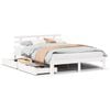 vidaXL Sengeramme med skuffer hvit 120x200 cm heltre furu