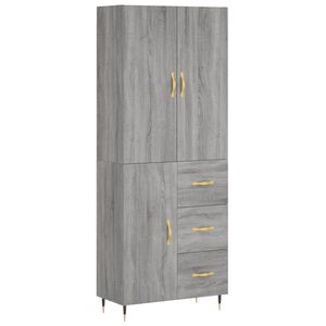 vidaXL Highboard gr&aring; sonoma 69,5x34x180 cm konstruert tre