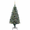 vidaXL Kunstig juletre med LED og kulesett og kongler 210 cm