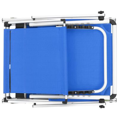 vidaXL Foldbare solsenger med solskjerm 2 stk aluminium/textilene blå