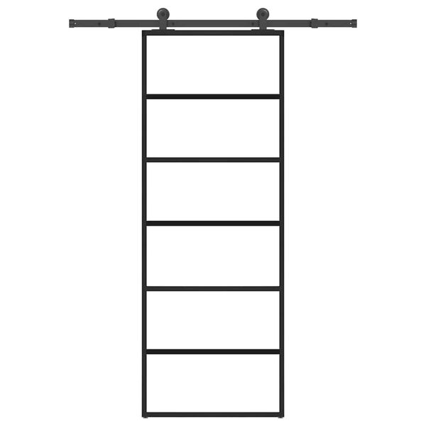 vidaXL Skyvedør med monteringssett 76x205 cm ESG glass og aluminium