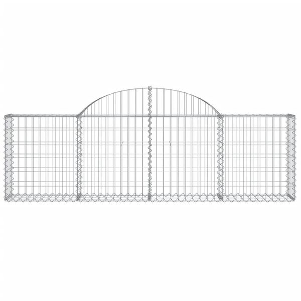 vidaXL Gabionkurver buede 9 stk 200x30x60/80 cm galvanisert jern