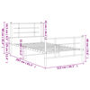 vidaXL Sengeramme i metall med hode- og fotgavl hvit 107x203 cm