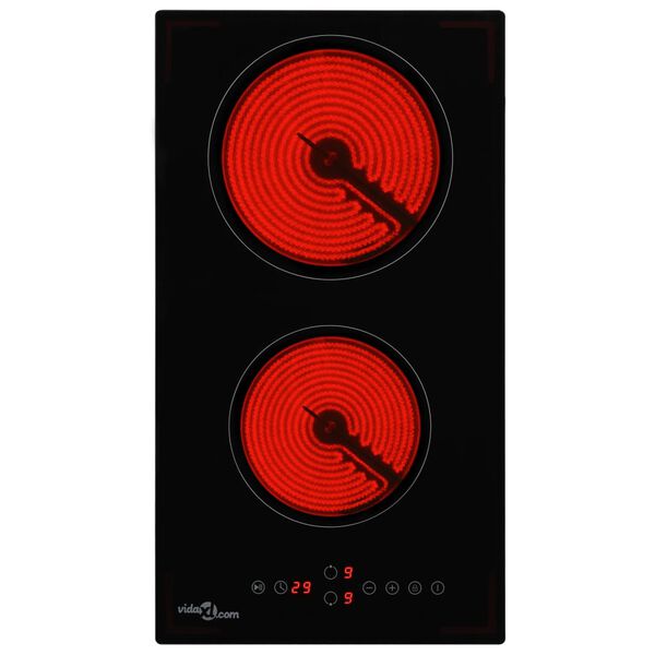 vidaXL Keramisk komfyr med 2 brennere berøringskontroll 3000 W