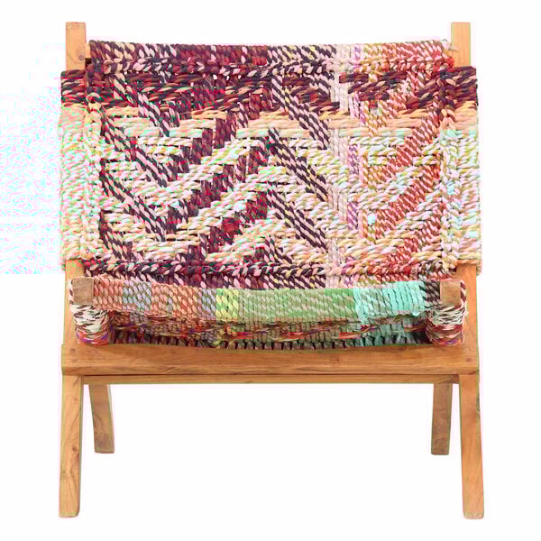 vidaXL Sammenleggbar stol chindistoff flerfarget