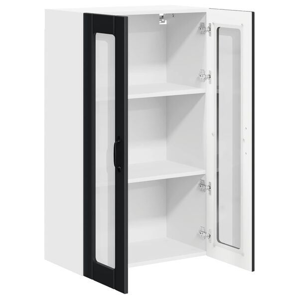 vidaXL Kj&oslash;kken veggskap med d&oslash;r Svart 60 x 31 x 100 cm Konstruert tre