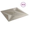 vidaXL Veggpaneler 12 stk beton 50x50 cm XPS 3 m&sup2; stjerne