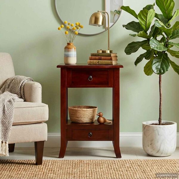 vidaXL Konsollbord med skuff Brun 50 x 29,5 x 76 cm Massiv Mahogni Tre