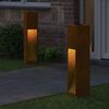 vidaXL Solcelle LED Stibelys 2 pcs Bronse Cortenst&aring;l