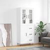 vidaXL Highboard hvit 69,5x34x180 cm konstruert tre