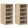 vidaXL Skoskap sonoma eik 2 stk 31,5x35x70 cm konstruert tre