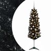 vidaXL Kunstig smalt juletre med julekuler 150 cm 150 LED-lys Varmhvit