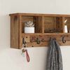 vidaXL Vegghengt kleshenger med hylle Gammelt tre 100 x 16 x 26 cm