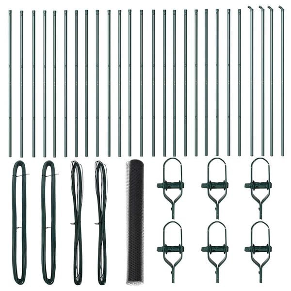 vidaXL Gjerdep&aring;le Gr&aring; 50 x 1,2 m (50 mm mesh) St&aring;l og PVC