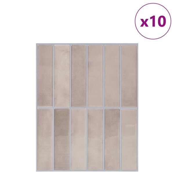 vidaXL Rektangul&aelig;r flis 10 pcs Beige kaffe 29 x 23 x 0,08 cm