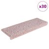 vidaXL Trappematter 30 stk 65x21x4 cm hvite og rosa rektangulære kanter