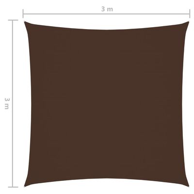 vidaXL Solseil Oxfordstoff kvadratisk 3x3 m brun