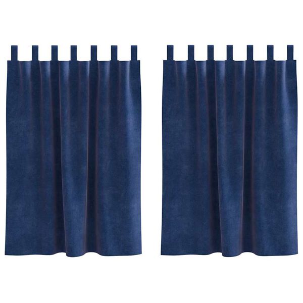vidaXL Blendingsgardiner 2 pcs M&oslash;rkebl&aring; 140 x 140 cm Fl&oslash;yel
