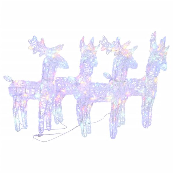 vidaXL Julereinsdyr 4 stk flerfarget 160 LED akryl