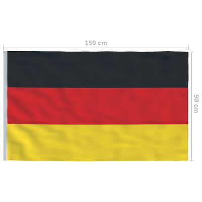 vidaXL Tysk flagg og stang aluminium 6 m