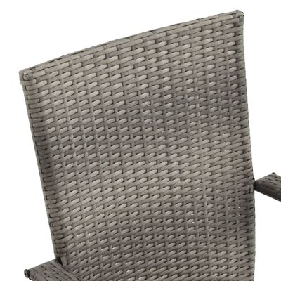 vidaXL Stablestoler 2 stk grå polyrotting