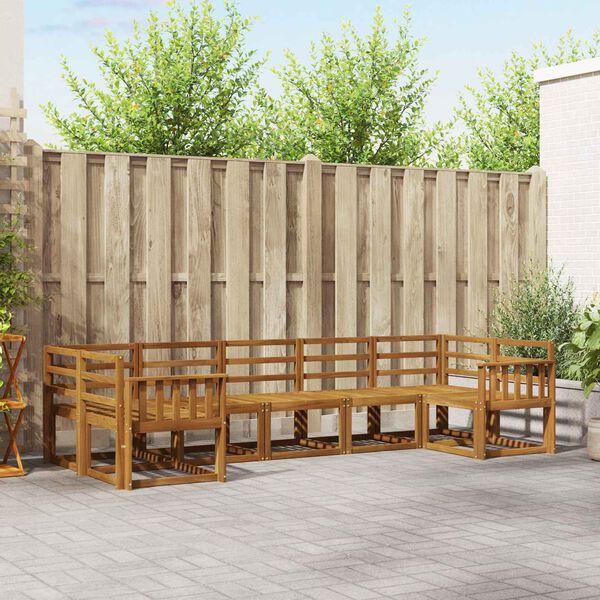 vidaXL Utend&oslash;rs sofa-sett 7 pcs Naturlig Solid akasietre