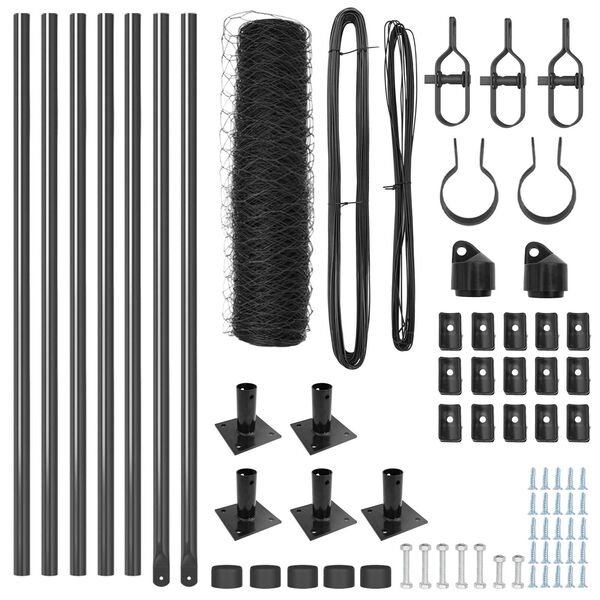 vidaXL Gjerdep&aring;le Gr&aring; 10 x 0,4 m (36 mm mesh) St&aring;l og PVC