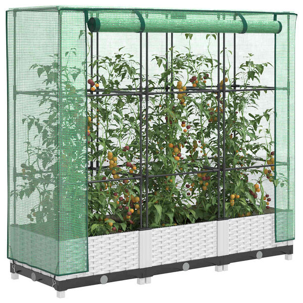 vidaXL H&oslash;yseng med drivhustrekk rottingutseende 120x40x123 cm