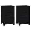 vidaXL Nattbord 2 stk svart 40x35x61,5 cm heltre furu