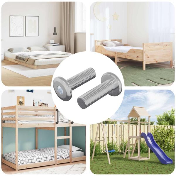 vidaXL Skrue 2 pcs s&oslash;lv 8 x 25 mm St&aring;l