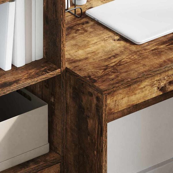 vidaXL Skrivebord med skuff 2 pcs R&oslash;kt eik