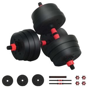 vidaXL 2-i-1 manual og vektstang sett 20 kg Svart og R&oslash;d