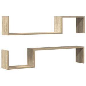 vidaXL Vegghyller 2 stk sonoma eik 100x15x20 cm konstruert tre