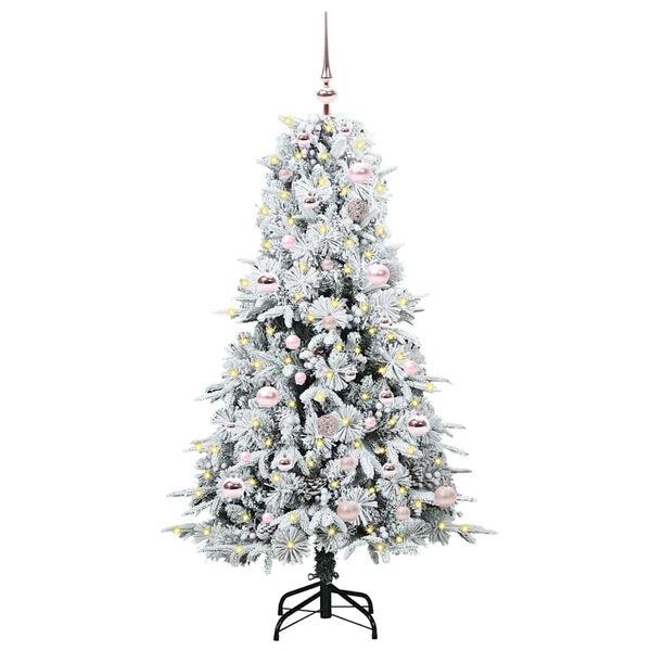 vidaXL Kunstig sammensatt juletre med 150 LED Hvit 150 cm PE og PVC