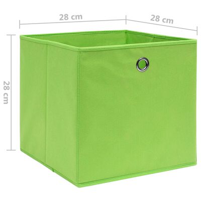 vidaXL Oppbevaringsbokser 10 stk uvevd stoff 28x28x28 cm grønn