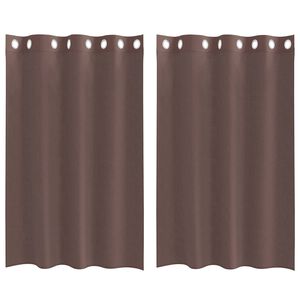vidaXL Voilegardiner med grommets 2 stk brun 140x175 cm