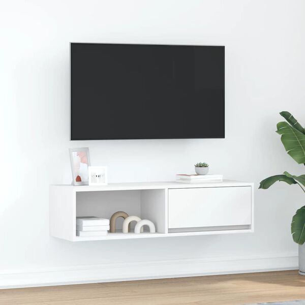 vidaXL TV-benk hvit 100x31x25,5 cm konstruert tre