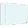 vidaXL Kj&oslash;kkenplater 2 stk hvit 70x60 cm herdet glass