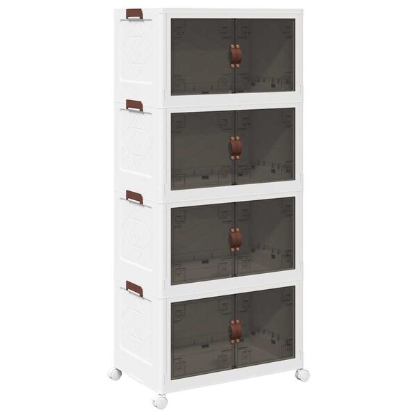 vidaXL Oppbevaringsboks stablebar med hjul 4-lags 75 L 64x40x141,5 cm