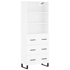 vidaXL Highboard hvit 69,5x34x180 cm konstruert tre