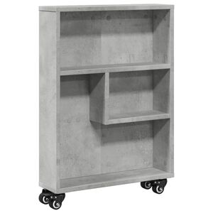 vidaXL Smal oppbevaringsvogn betonggr&aring; 48x13x68 cm konstruert tre