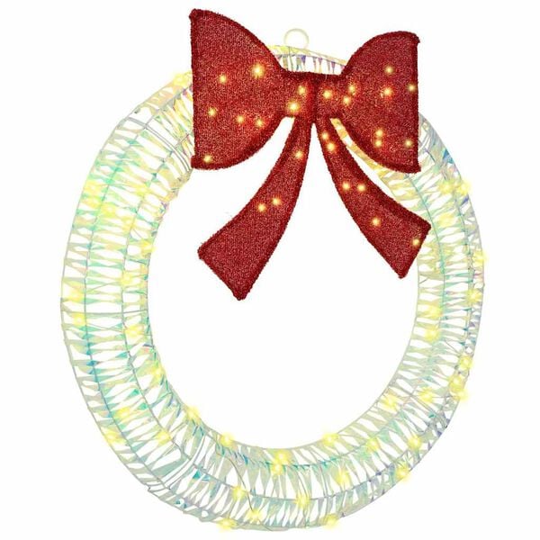 vidaXL Krans med 80 LED Varmhvit 90 cm PET