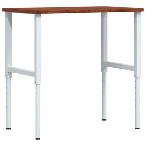 vidaXL Arbeidsbenk m&oslash;rkebrun 100x60x(71,5-98)cm heltre eik rektangul&aelig;r