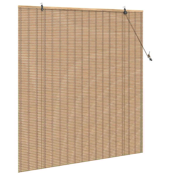 vidaXL Rullegardin med gardiner Natur 150 x 160 cm Bambus