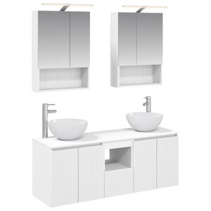 vidaXL Baderomsskapsett 5 pcs Hvit 50 x 14,5 x 70 cm Konstruert tre