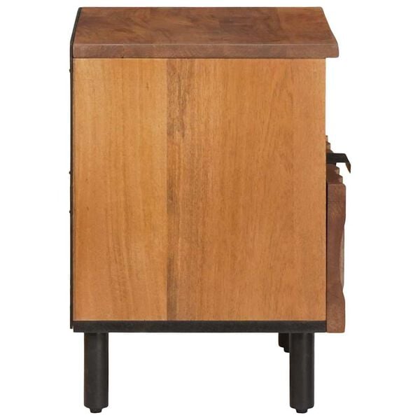 vidaXL Nattbordskap med skuff Brun 40 x 33 x 46 cm Massiv mango tre